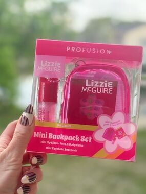 Y2K Vegan Lizzie McGuire Mini Backpack Lip Gloss & Body Gem Set 💗🎒 Profusion NWT